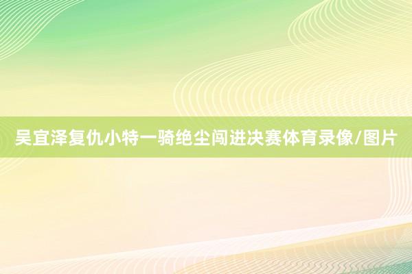 吴宜泽复仇小特一骑绝尘闯进决赛体育录像/图片